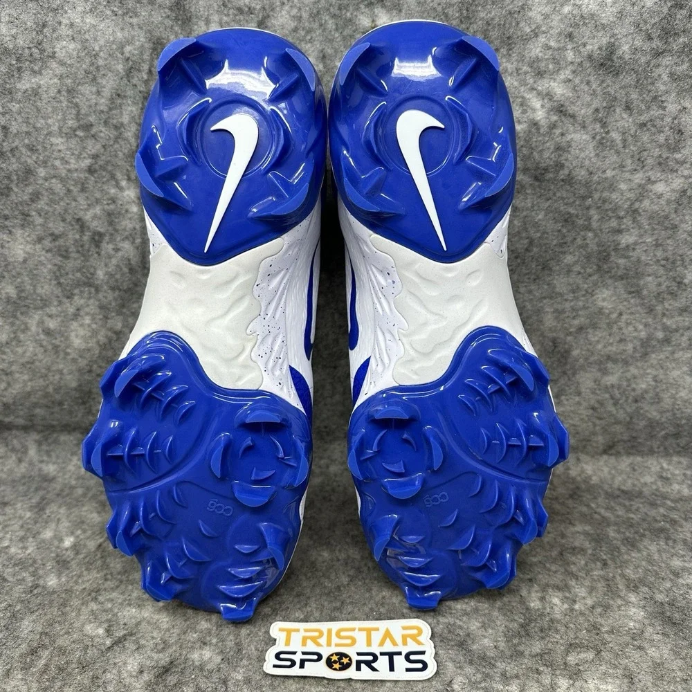 Nike Alpha Huarache 4 Elite MCS Baseball Cleats Men Sz 11.5 Blue White Molded
